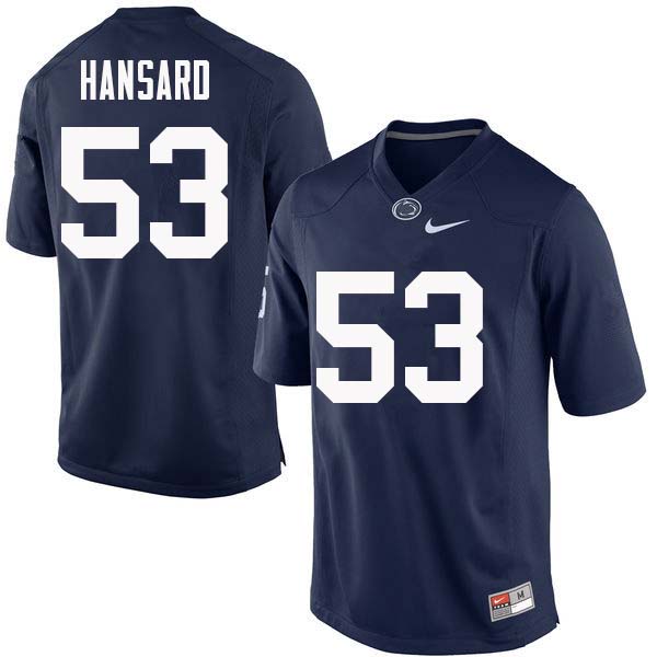 Men #53 Fred Hansard Penn State Nittany Lions College Football Jerseys Sale-Navy